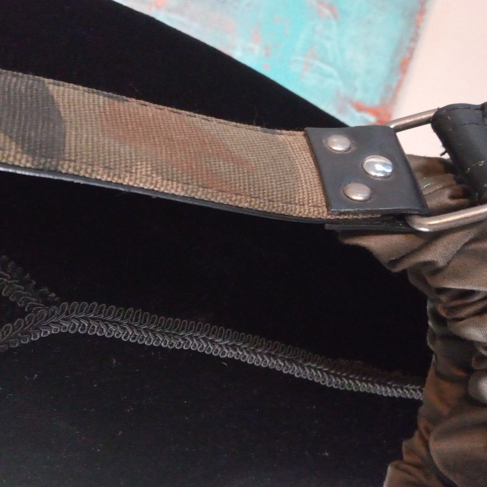 Stylish Green Women's Hobo Bag Camo Strap Detail Handcrafted By J.Monique - Picture 11 of 17